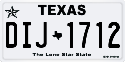 TX license plate DIJ1712