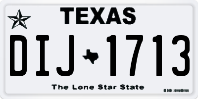TX license plate DIJ1713