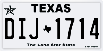 TX license plate DIJ1714