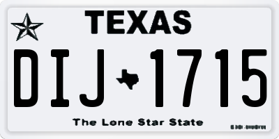 TX license plate DIJ1715