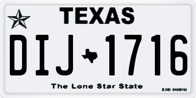 TX license plate DIJ1716