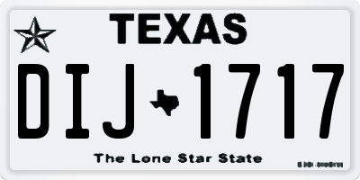 TX license plate DIJ1717