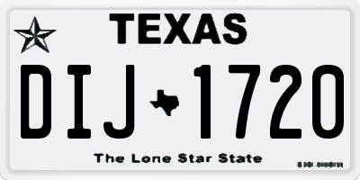 TX license plate DIJ1720