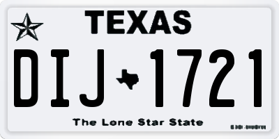TX license plate DIJ1721