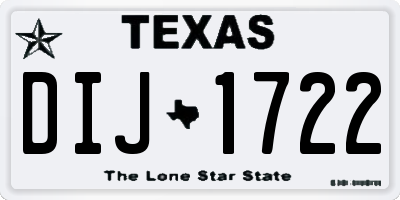 TX license plate DIJ1722