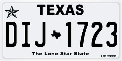 TX license plate DIJ1723