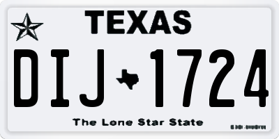 TX license plate DIJ1724