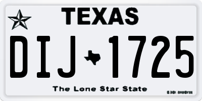 TX license plate DIJ1725