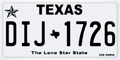 TX license plate DIJ1726