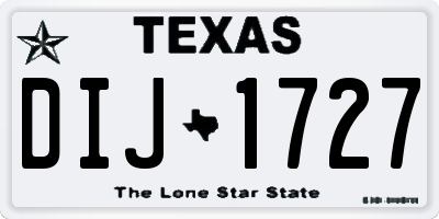 TX license plate DIJ1727