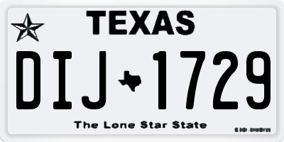 TX license plate DIJ1729