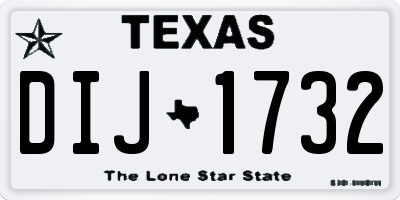 TX license plate DIJ1732