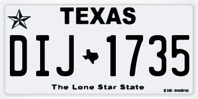 TX license plate DIJ1735