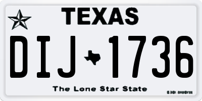 TX license plate DIJ1736