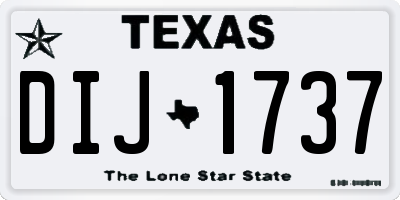 TX license plate DIJ1737