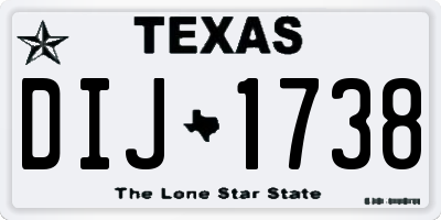 TX license plate DIJ1738