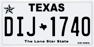 TX license plate DIJ1740