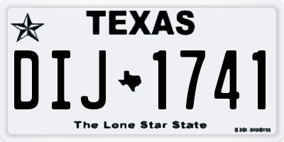 TX license plate DIJ1741