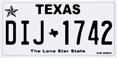 TX license plate DIJ1742