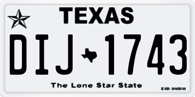 TX license plate DIJ1743