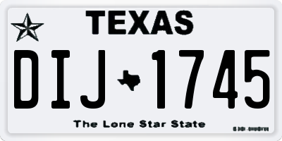 TX license plate DIJ1745