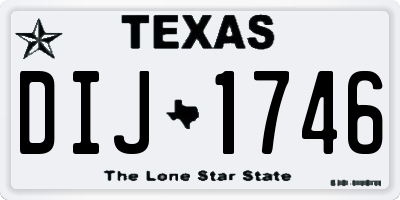 TX license plate DIJ1746
