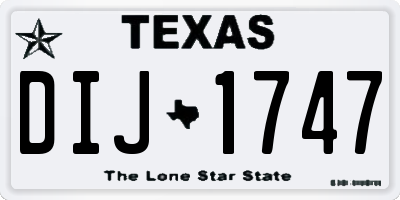 TX license plate DIJ1747