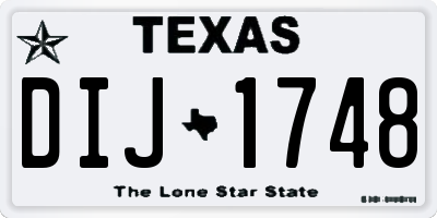 TX license plate DIJ1748