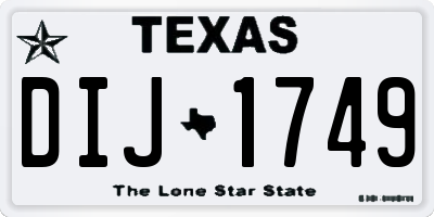 TX license plate DIJ1749