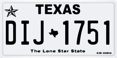 TX license plate DIJ1751