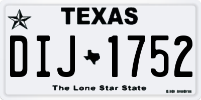 TX license plate DIJ1752