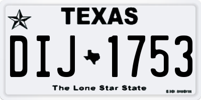 TX license plate DIJ1753