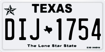 TX license plate DIJ1754