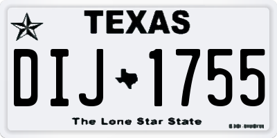 TX license plate DIJ1755