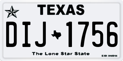 TX license plate DIJ1756
