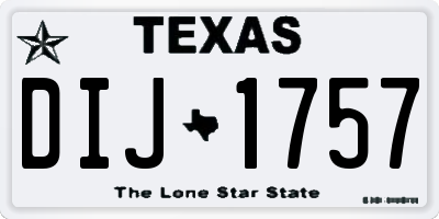 TX license plate DIJ1757