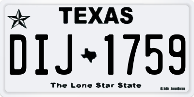 TX license plate DIJ1759