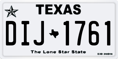 TX license plate DIJ1761