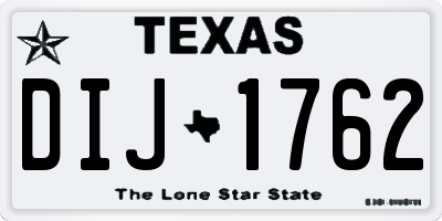 TX license plate DIJ1762