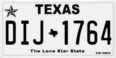 TX license plate DIJ1764