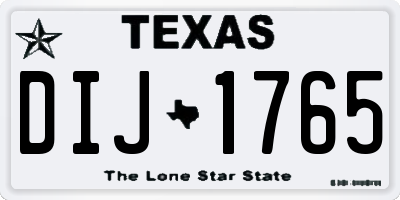 TX license plate DIJ1765