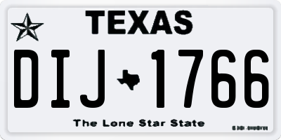 TX license plate DIJ1766