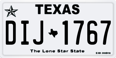TX license plate DIJ1767