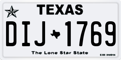 TX license plate DIJ1769