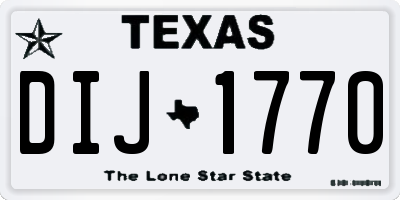 TX license plate DIJ1770