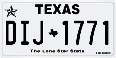 TX license plate DIJ1771
