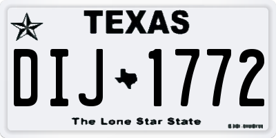 TX license plate DIJ1772