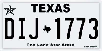 TX license plate DIJ1773