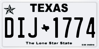 TX license plate DIJ1774