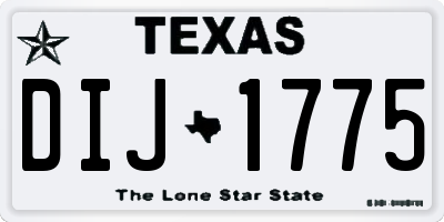 TX license plate DIJ1775
